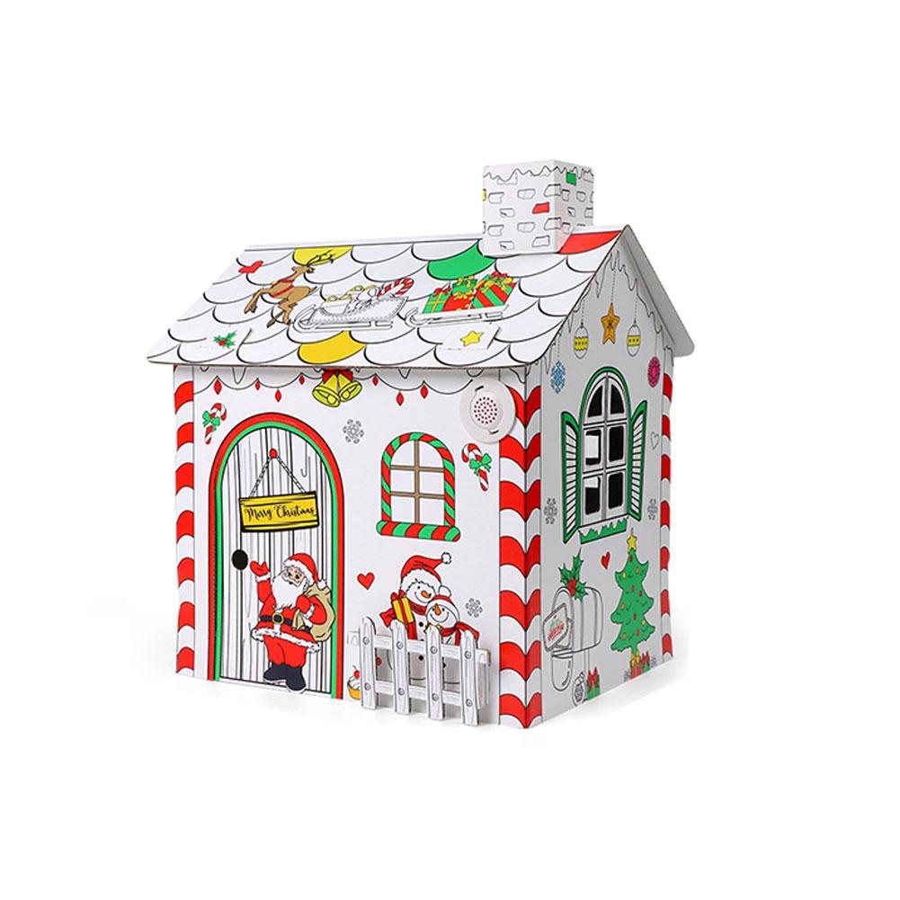 thumbnail image 4 of SGACAI Casita de juegos navideña para colorear, casa de cartón para colorear para niños, casa de tamaño natural, 4 of 7