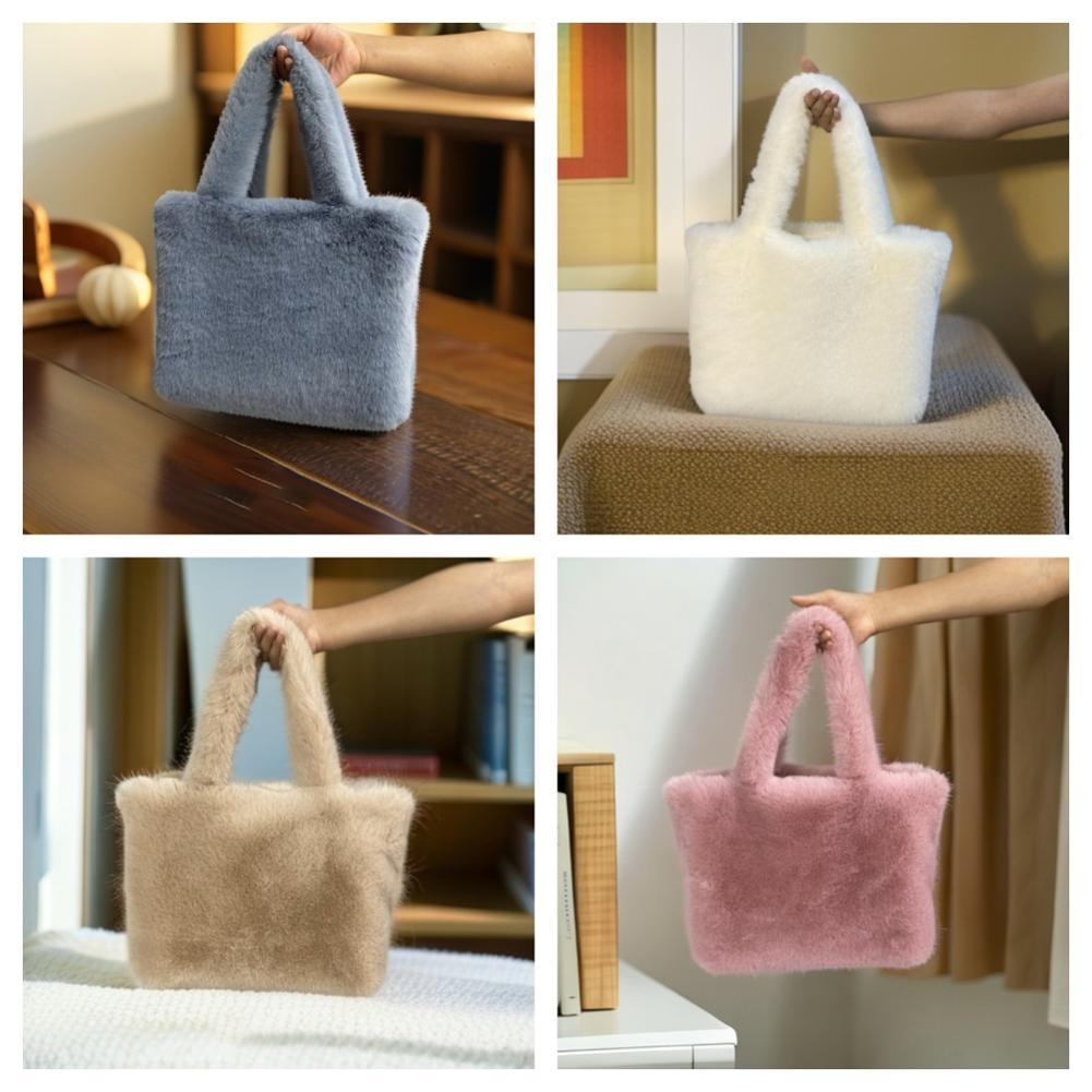 thumbnail image 3 of Ruifaya Bolso de hombro de felpa esponjosa de gran capacidad/, 3 of 7