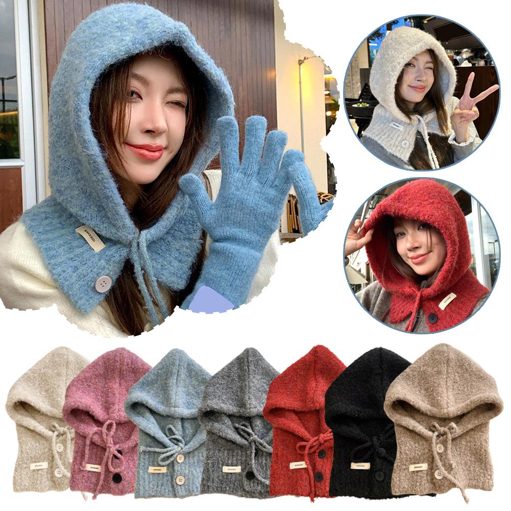 thumbnail image 3 of Ruifaya Gorro y bufanda de otoño e invierno para mujer, tejido de vellón integrado, cálido*, 3 of 7