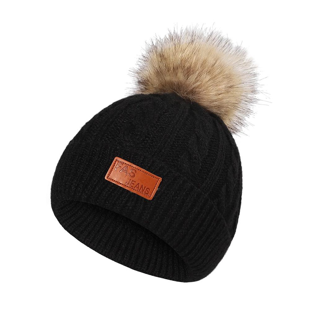 thumbnail image 4 of Ruifaya Gorro de punto cálido de invierno para niños y adultos, gorro con pompón de burbuja para mujer, M0, 4 of 7