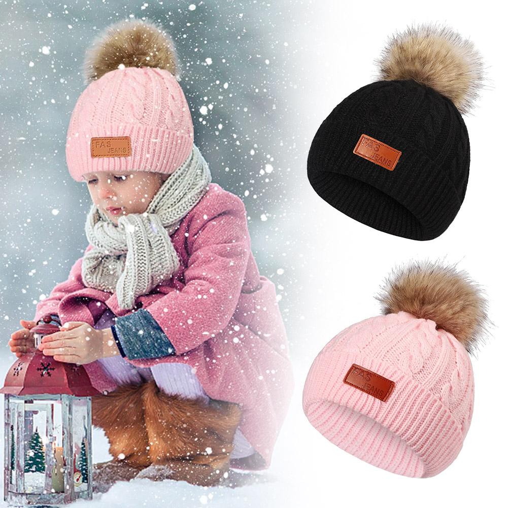 thumbnail image 2 of Ruifaya Gorro de punto cálido de invierno para niños y adultos, gorro con pompón de burbuja para mujer, M0, 2 of 7
