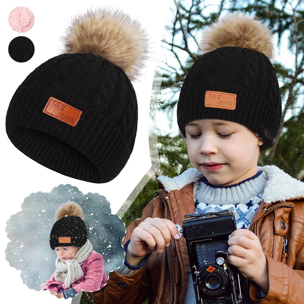 thumbnail image 3 of Ruifaya Gorro de punto cálido de invierno para niños y adultos, gorro con pompón de burbuja para mujer, M0, 3 of 7