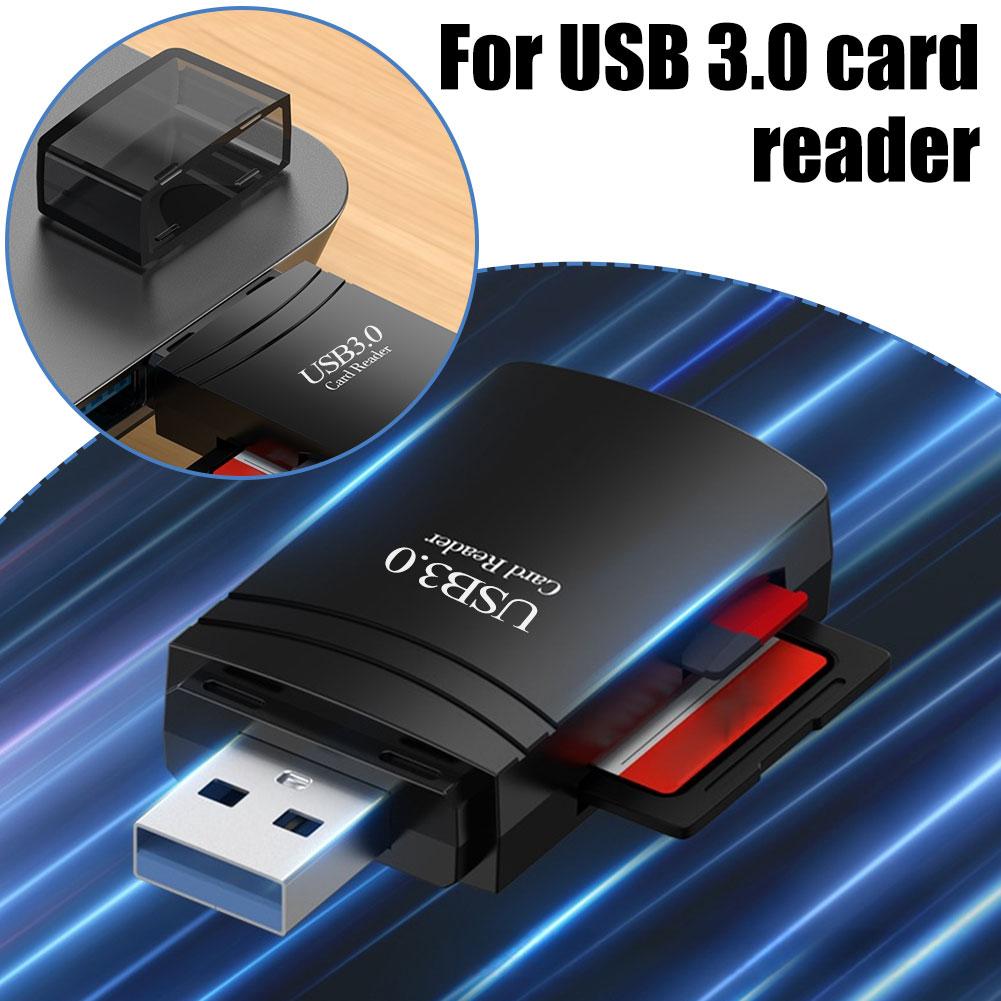 thumbnail image 2 of Ruifaya Lector de tarjetas USB 3.0 2 en 1 Lector de tarjetas TF/SD Transmisión de datos de alta velocidad M, 2 of 7