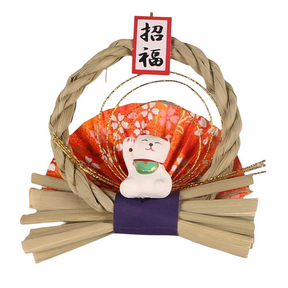 thumbnail image 4 of Wartleves Colgante de corona de paja tradicional japonesa para decoración de Año Nuevo, colgante de corona tejida japonesa para colgar en la parte delantera, 4 of 7