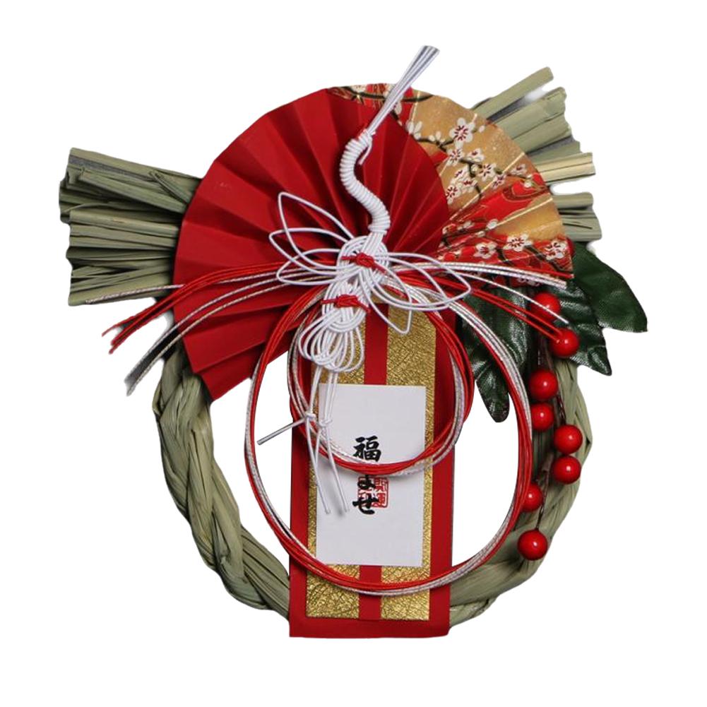 thumbnail image 5 of Wartleves Colgante de corona de paja tradicional japonesa para decoración de Año Nuevo, colgante de corona tejida japonesa para colgar en la parte delantera, 5 of 7