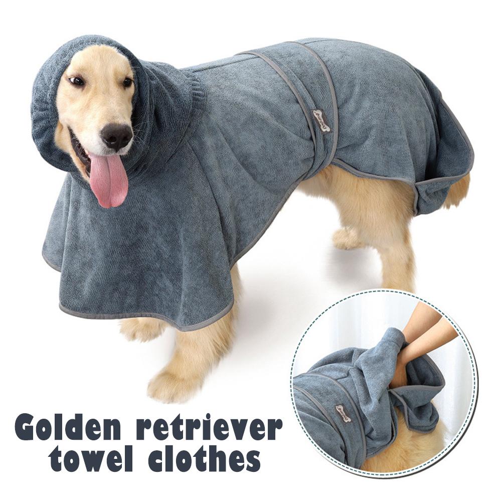 thumbnail image 4 of Wartleves 1X Albornoz para perros y mascotas Toalla de baño Bata de secado Super absorbente Bata nueva en el Reino Unido, 4 of 7