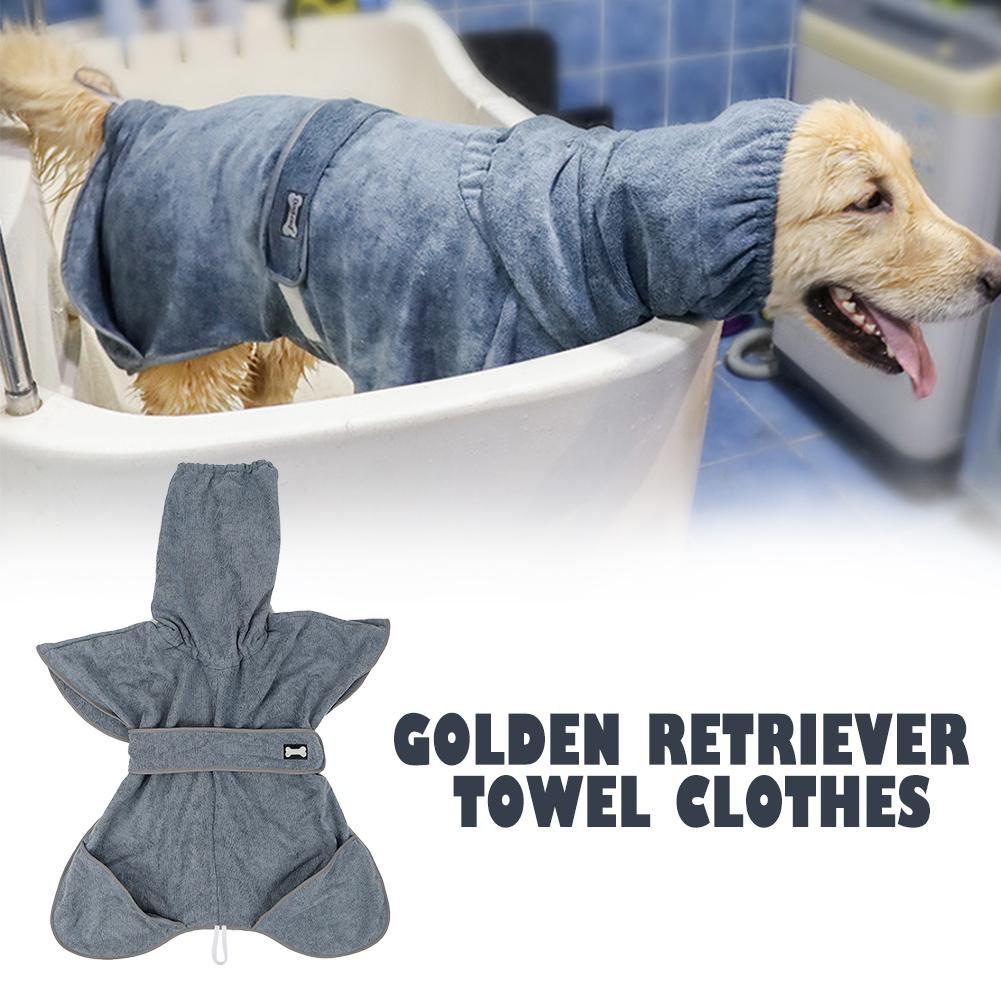thumbnail image 3 of Wartleves 1X Albornoz para perros y mascotas Toalla de baño Bata de secado Super absorbente Bata nueva en el Reino Unido, 3 of 7
