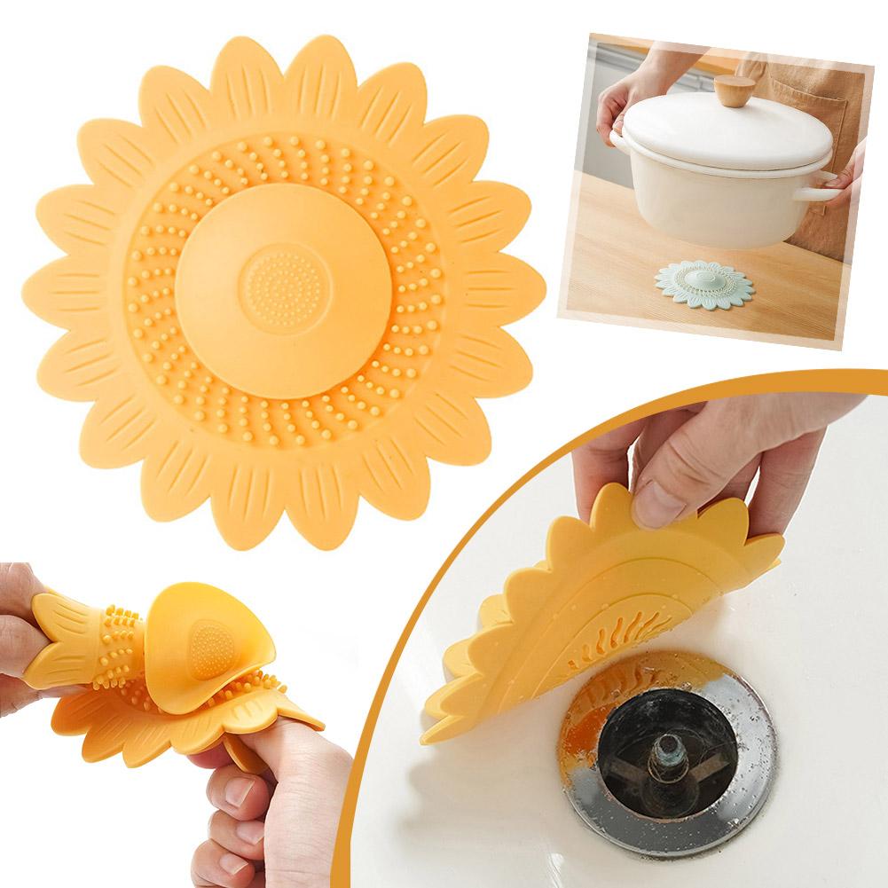 thumbnail image 2 of SGACAI Filtro de drenaje con diseño de flores para atrapar el pelo y protector de ducha para el hogar, baños, caliente D9, 2 of 7