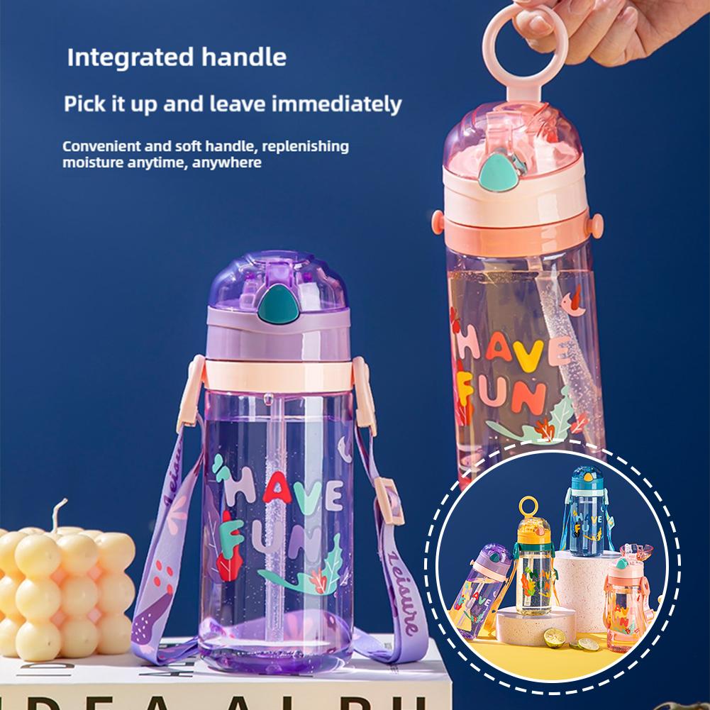 thumbnail image 2 of SGACAI Vaso de agua portátil para deportes al aire libre, inclinado, de mano, con pajita abatible, 520 ml, Hot U1, 2 of 7