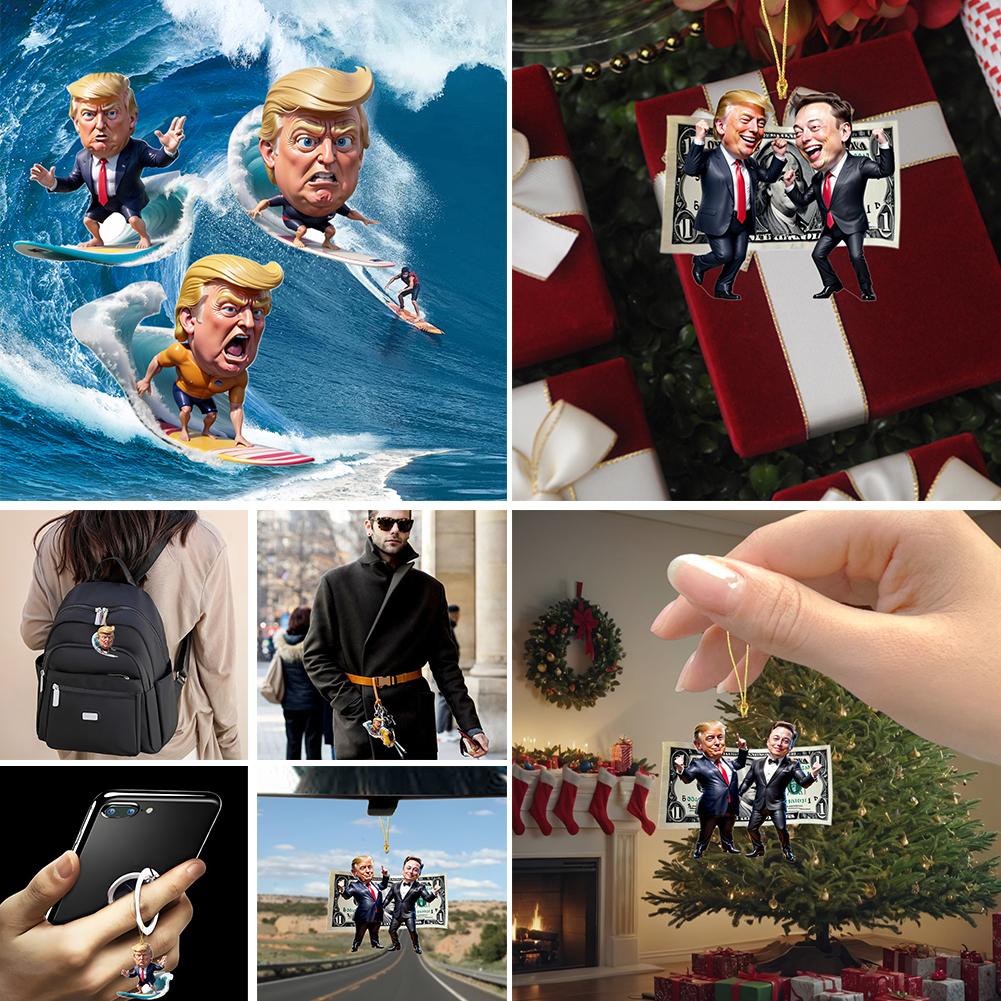 thumbnail image 3 of Wartleves Adorno colgante navideño de acrílico con colgante presidencial para coche., 3 of 7