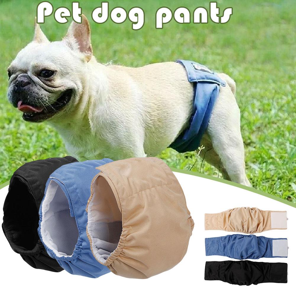 thumbnail image 3 of Ruifaya Pañales para mascotas, tamaño S-2XL, para perros machos, cachorros, banda para el vientre, bragas sanitarias lavables, 3 of 7