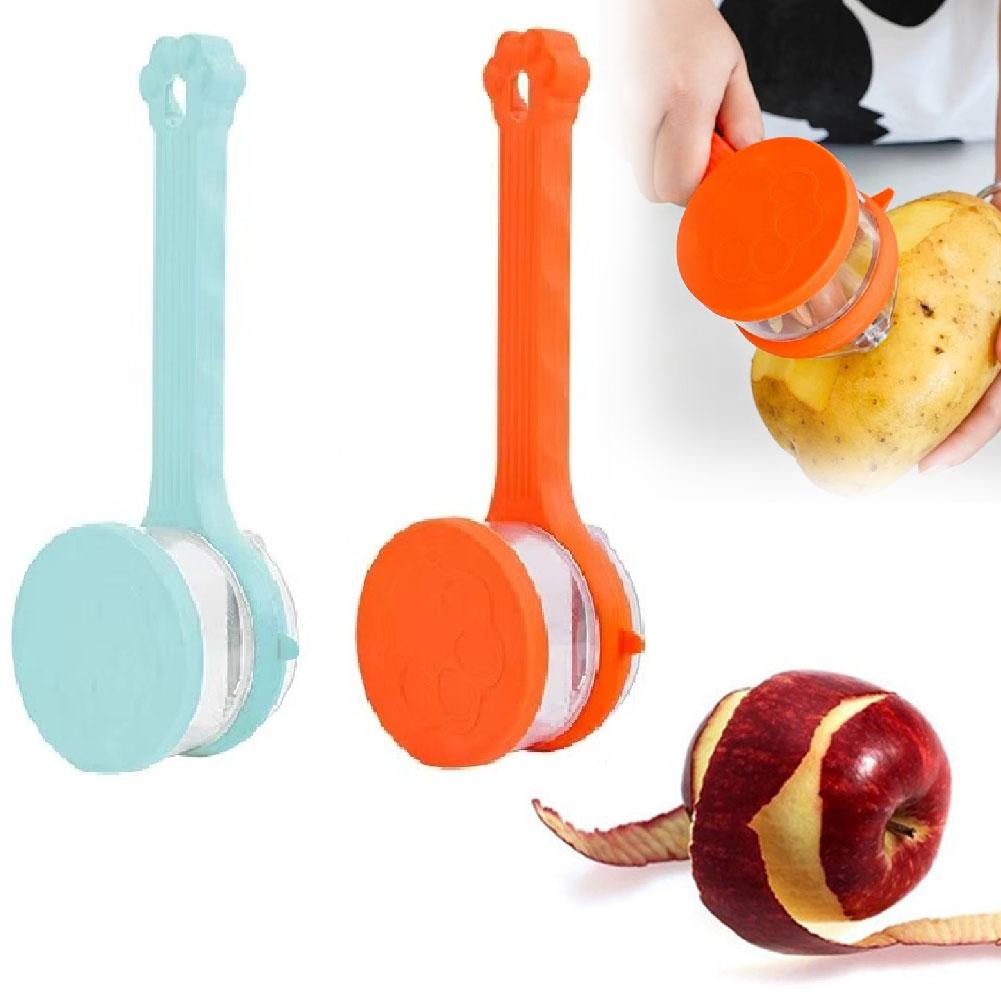 thumbnail image 3 of Ruifaya Pelador con caja de almacenamiento, pelador de frutas y verduras con recipiente, pelador de acero inoxidable de doble cara, multifuncional, 3 of 7