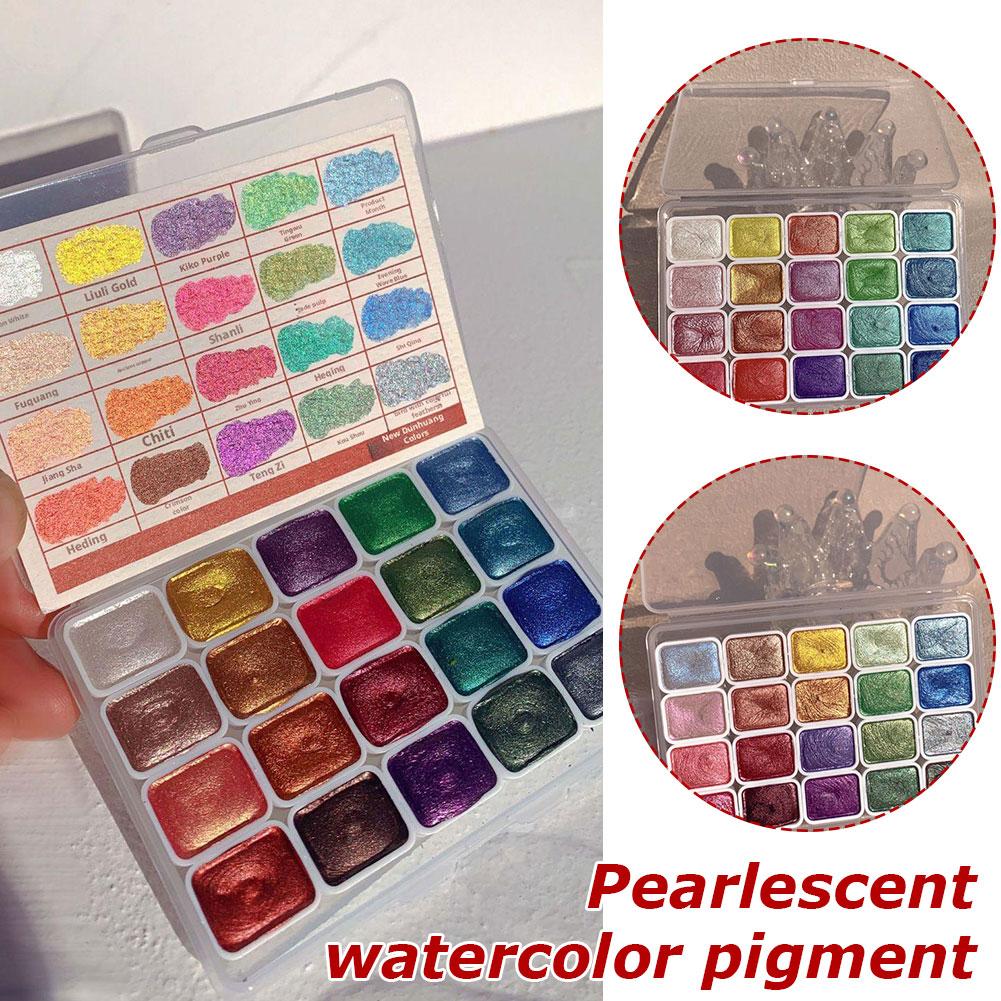 thumbnail image 2 of SGACAI Juego de 20 pigmentos para pintar acuarela de color nacarado, no GXV, 2 of 7