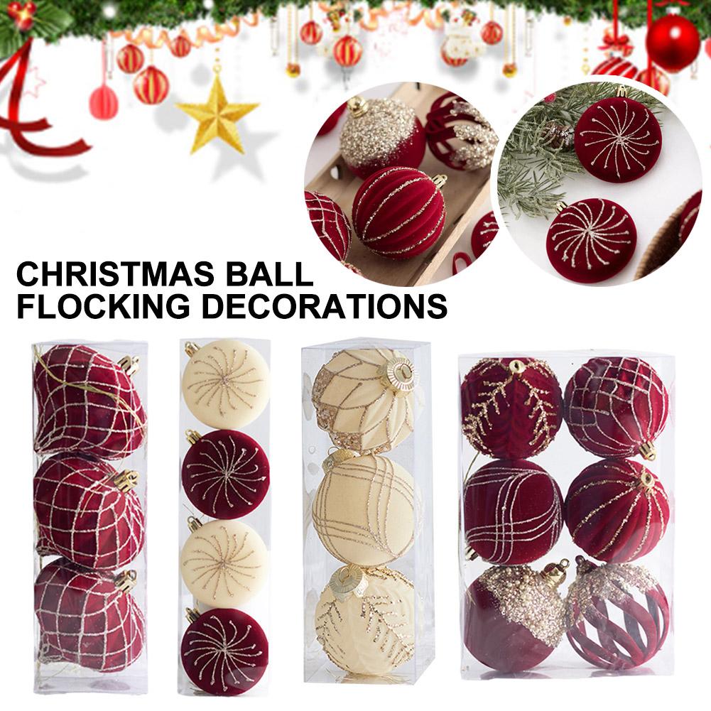 thumbnail image 3 of SGACAI Bolas de Navidad de terciopelo Adornos de Hobby Lobby Bolas de Navidad irrompibles 8 cm M, 3 of 7