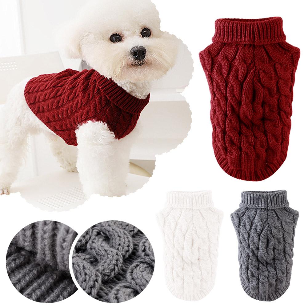 thumbnail image 2 of SGACAI Ropa para mascotas de otoño e invierno Suéter de punto de cuello alto informal y cálido C ✨s, 2 of 7