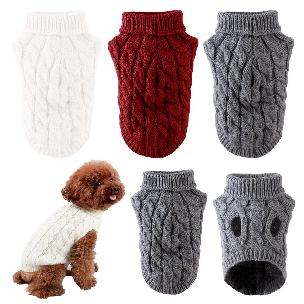 thumbnail image 4 of SGACAI Ropa para mascotas de otoño e invierno Suéter de punto de cuello alto informal y cálido C ✨s, 4 of 7