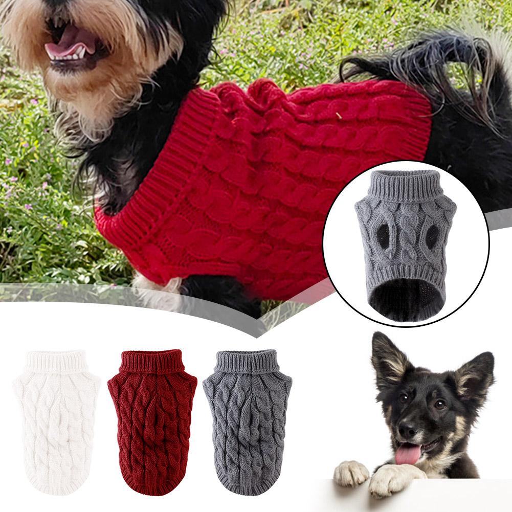 thumbnail image 3 of SGACAI Ropa para mascotas de otoño e invierno Suéter de punto de cuello alto informal y cálido C ✨s, 3 of 7