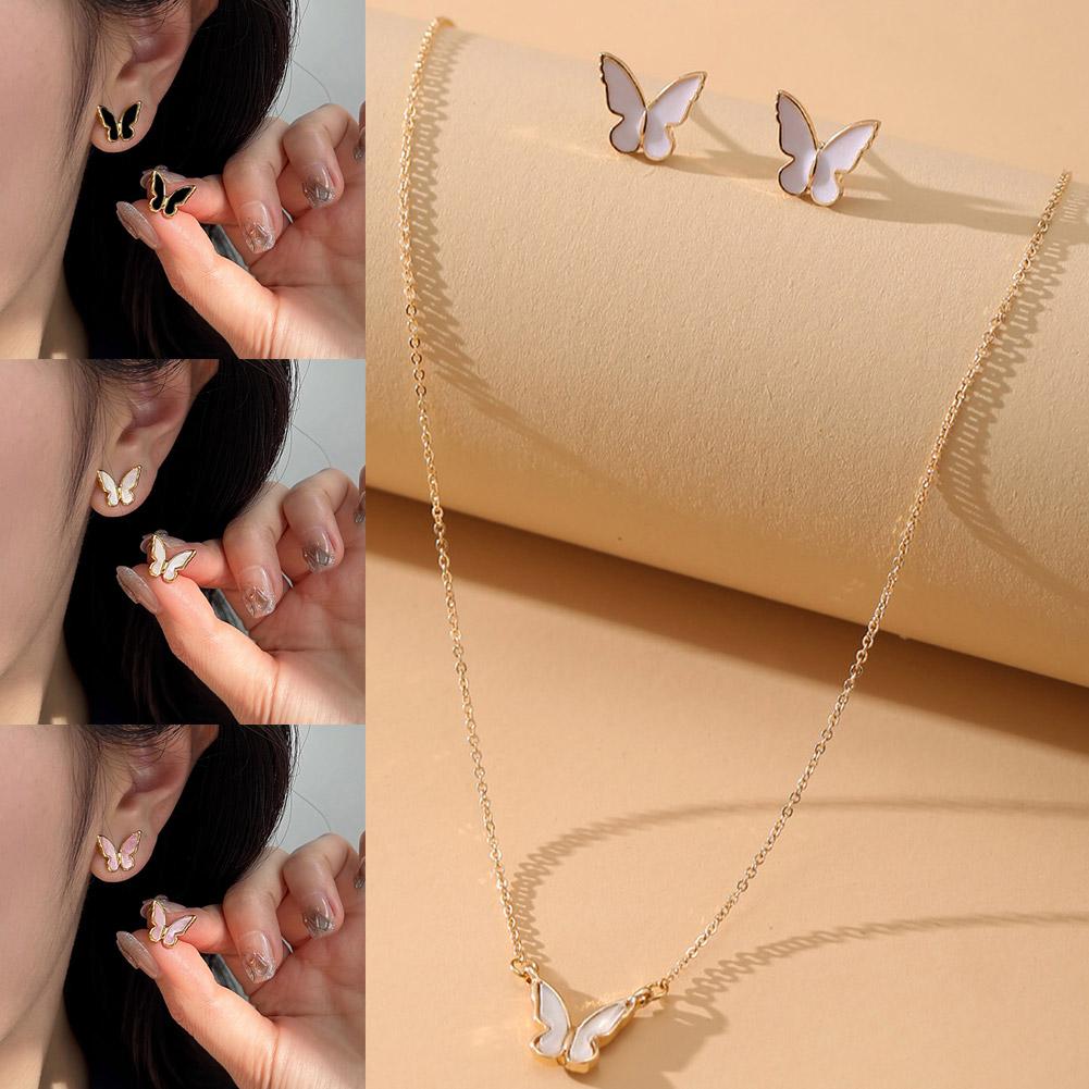 thumbnail image 2 of Wartleves Conjunto de collar y pendientes de mariposa, 2 of 7