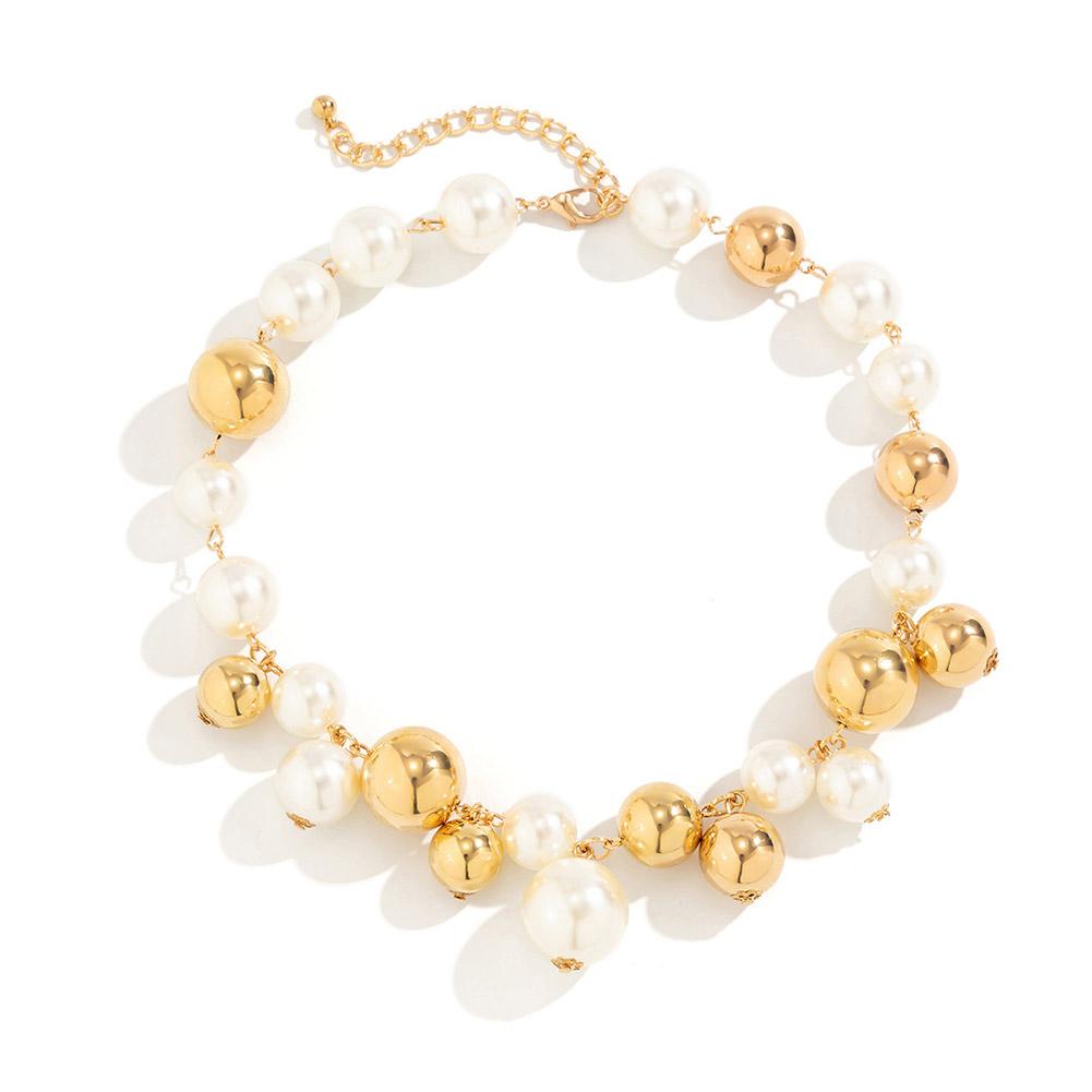 thumbnail image 4 of SGACAI Collar corto de cuentas grandes exageradas para mujer, diseño minimalista, lote P7, 4 of 7