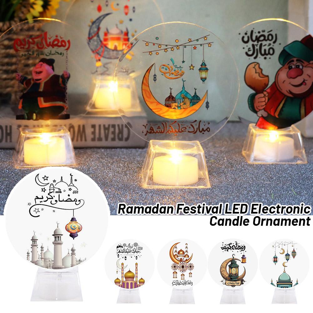 thumbnail image 2 of Wartleves Adornos de luz de noche con velas LED para decoración del hogar de Ramadán, islámicos y musulmanes, 2 of 7