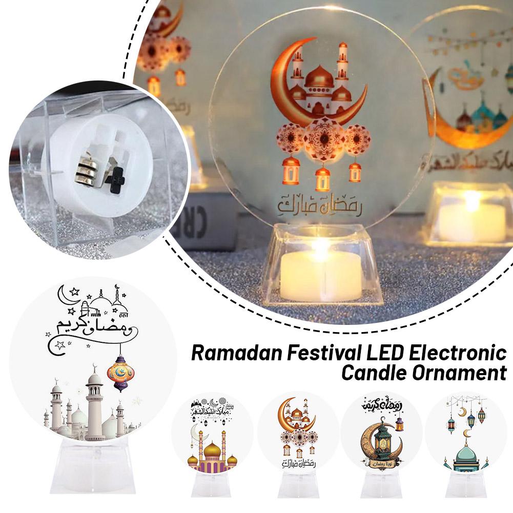 thumbnail image 3 of Wartleves Adornos de luz de noche con velas LED para decoración del hogar de Ramadán, islámicos y musulmanes, 3 of 7