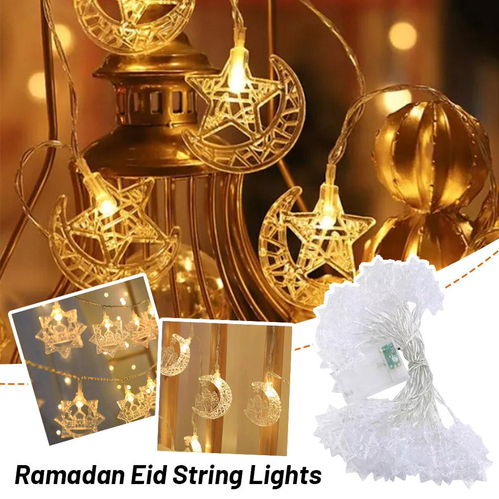 thumbnail image 2 of SGACAI Cadena de luces LED con forma de hada de la luna y la estrella de Ramadán, regalo de Eid Mubarak, decoración islámica, 2 of 7