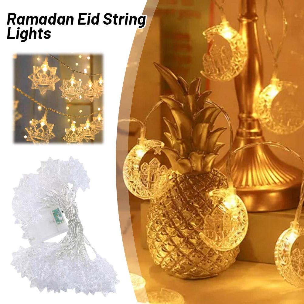thumbnail image 3 of SGACAI Cadena de luces LED con forma de hada de la luna y la estrella de Ramadán, regalo de Eid Mubarak, decoración islámica, 3 of 7