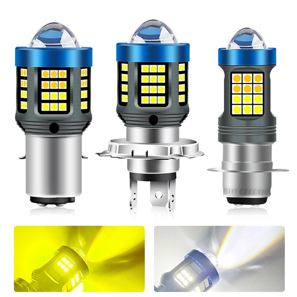 thumbnail image 2 of Ruifaya Faro LED para motocicleta H4 BA20D P15D blanco/amarillo de luminosidad ultraalta Lote C9, 2 of 7