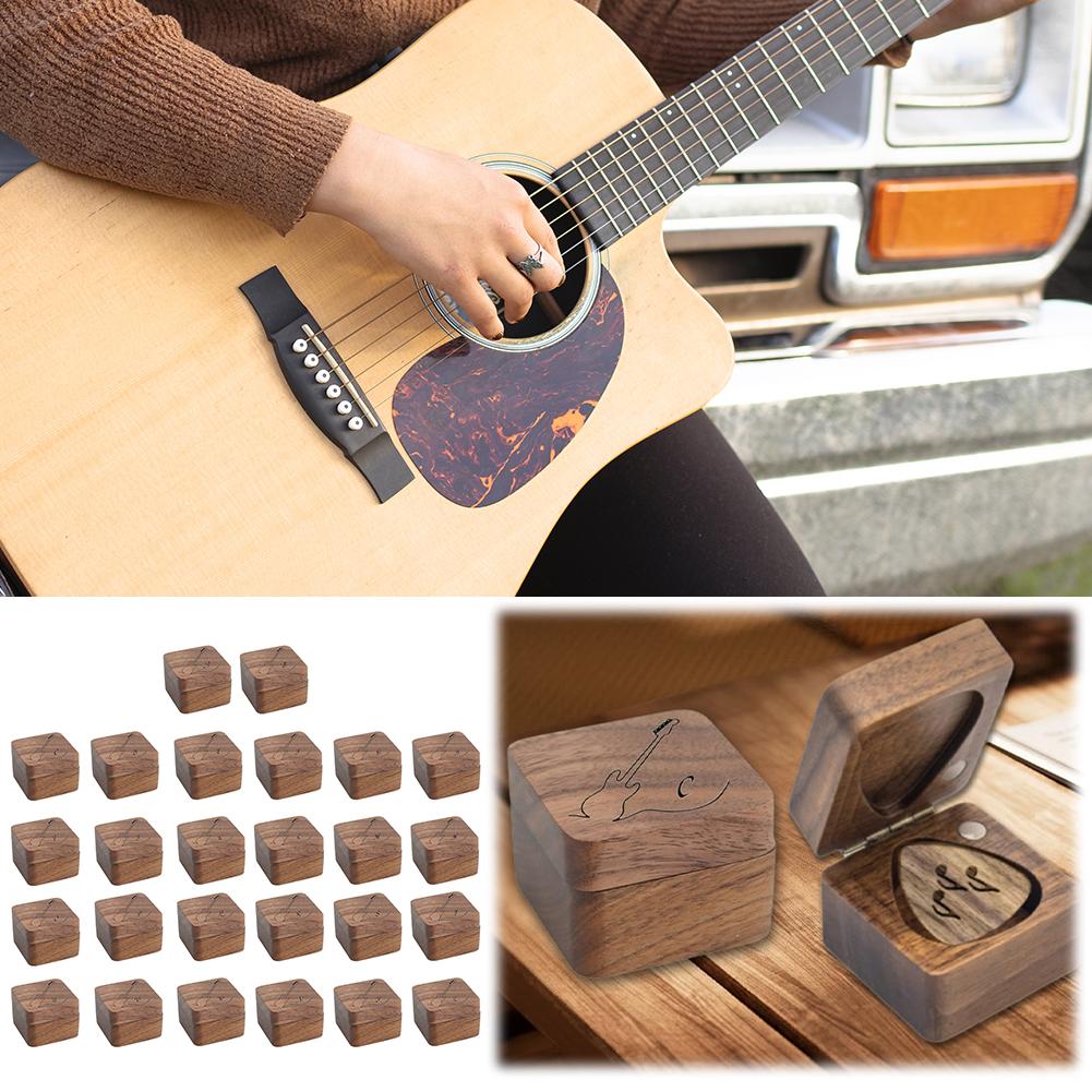 thumbnail image 2 of Ruifaya Caja de madera para guardar púas de guitarra, soporte para púas de guitarra, regalo con púas de guitarra D5, 2 of 7