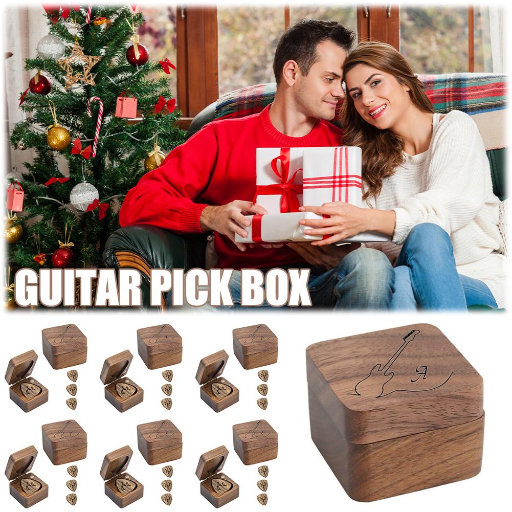 thumbnail image 3 of Ruifaya Caja de madera para guardar púas de guitarra, soporte para púas de guitarra, regalo con púas de guitarra D5, 3 of 7
