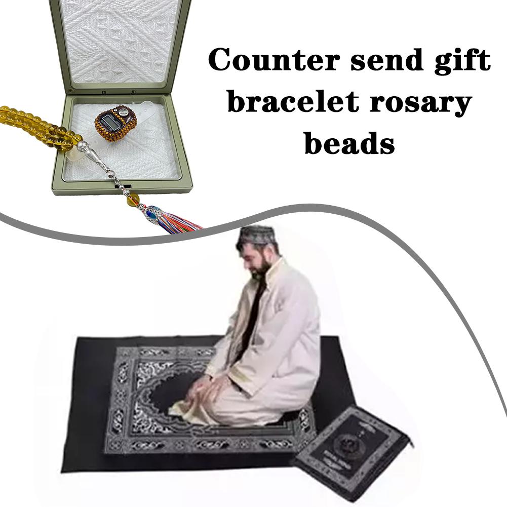 thumbnail image 3 of Wartleves Contador de oración inteligente, contador de dedo electrónico Tasbih, contador de dedo Zikir Digital Tasbeeh, anillos de oración islámicos Azan para musulmanes, reloj despertador, pulsera de, 3 of 7