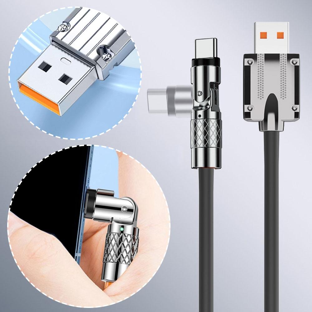 thumbnail image 2 of Ruifaya Nuevo cable de datos de carga rápida universal con rotación de 540 grados, 2 of 7