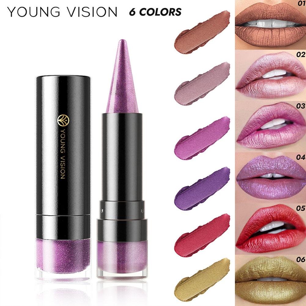 thumbnail image 3 of SGACAI Lápiz labial mate con brillo fino de 7 colores de YOUNG VISION, de larga duración y fácil de colorear U4, 3 of 7