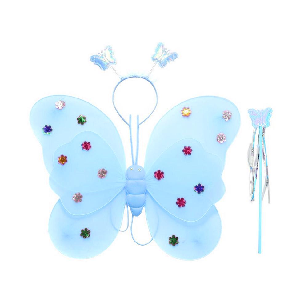 thumbnail image 4 of SGACAI Tocado de alas de mariposa y varita de hada, conjunto de tres piezas para niñas pequeñas ✨s, 4 of 7