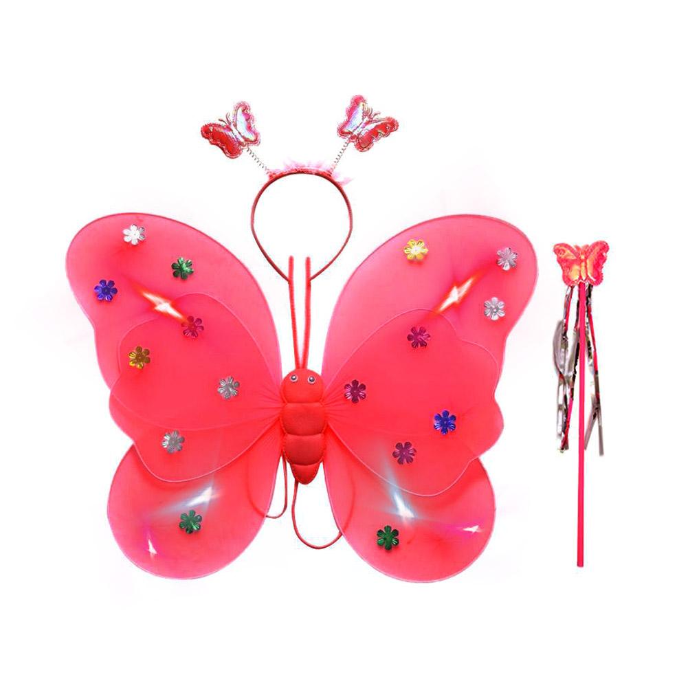 thumbnail image 4 of Ruifaya Conjunto de disfraz de princesa con alas de hada y mariposa LED, disfraz de hada para niñas, brillante con diadema de hada y varita de mariposa para disfraz., 4 of 7