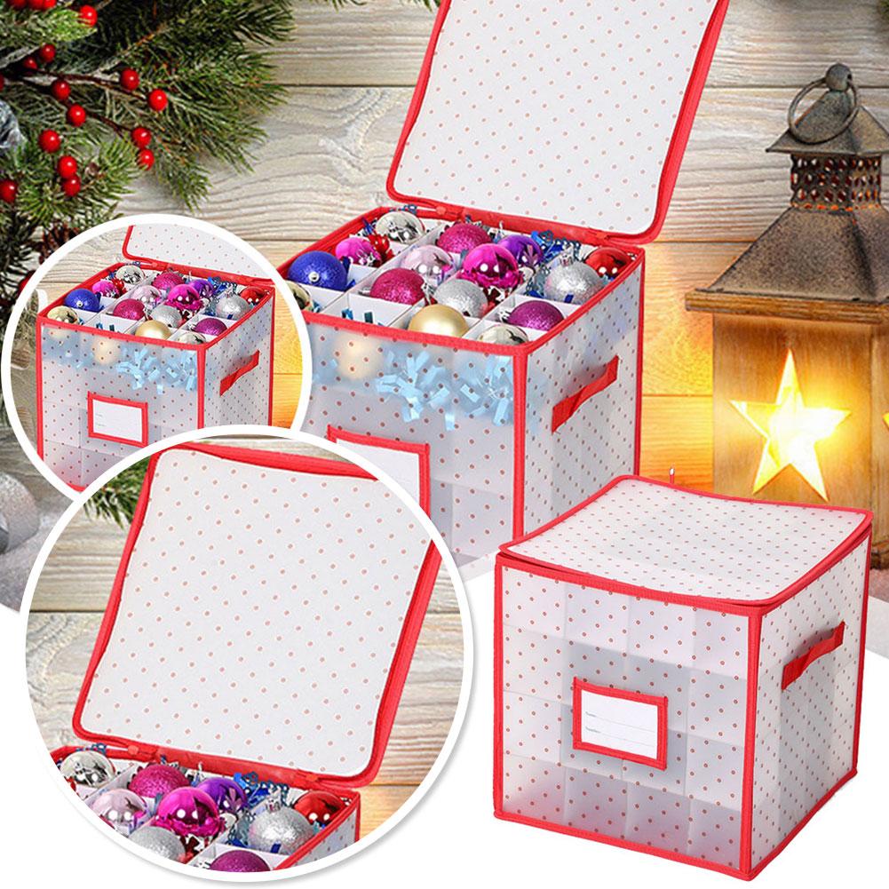 thumbnail image 2 of Wartleves Caja de almacenamiento de bolas de Navidad, organizador de bolsas para decoración de árboles de Navidad, 2 of 7
