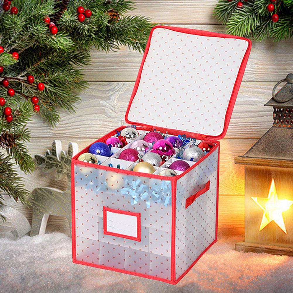 thumbnail image 3 of Wartleves Caja de almacenamiento de bolas de Navidad, organizador de bolsas para decoración de árboles de Navidad, 3 of 7