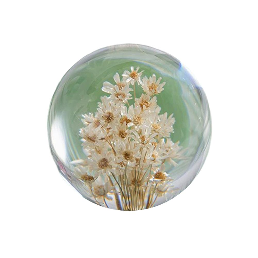 thumbnail image 4 of SGACAI Bola de cristal con flor preservada, flor en espécimen de resina de lucita transparente, esfera transparente para sala de estar súper decorativa, 4 of 7