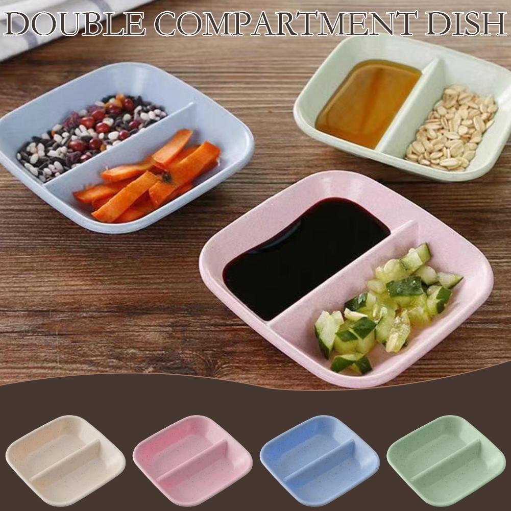 thumbnail image 2 of SGACAI Plato para condimentos con dos compartimentos Plato para mojar y asar Home Plate Hot E0, 2 of 7