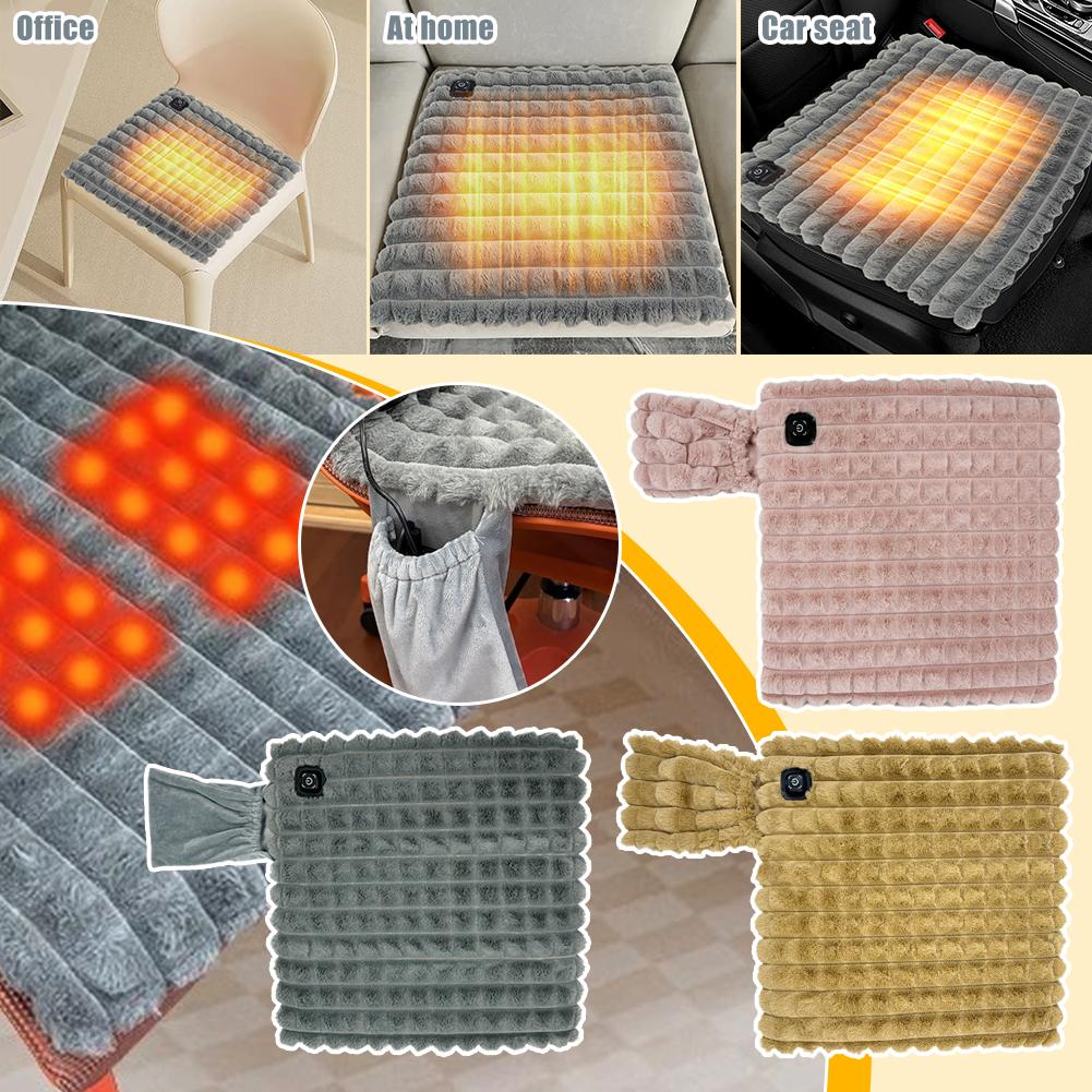 thumbnail image 3 of SGACAI Cojín de asiento con calefacción por USB para silla de oficina, cojín de asiento con calefacción, almohadilla térmica eléctrica, calentador de trasero para silla de coche al aire libre, almo, 3 of 7