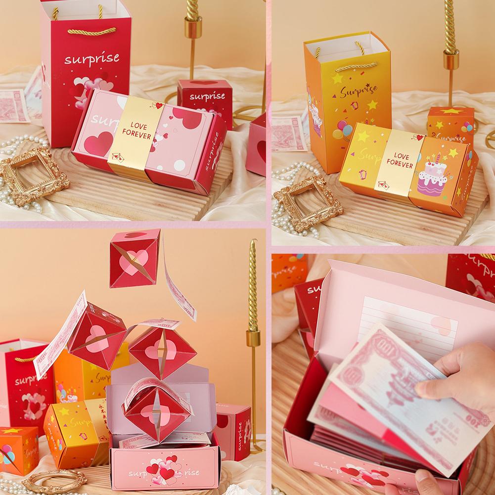 thumbnail image 2 of Ruifaya Caja Sorpresa de Salto Roja, Caja Sorpresa de Cumpleaños de San Valentín, Sobre Rojo, Regalos de Salto., 2 of 7
