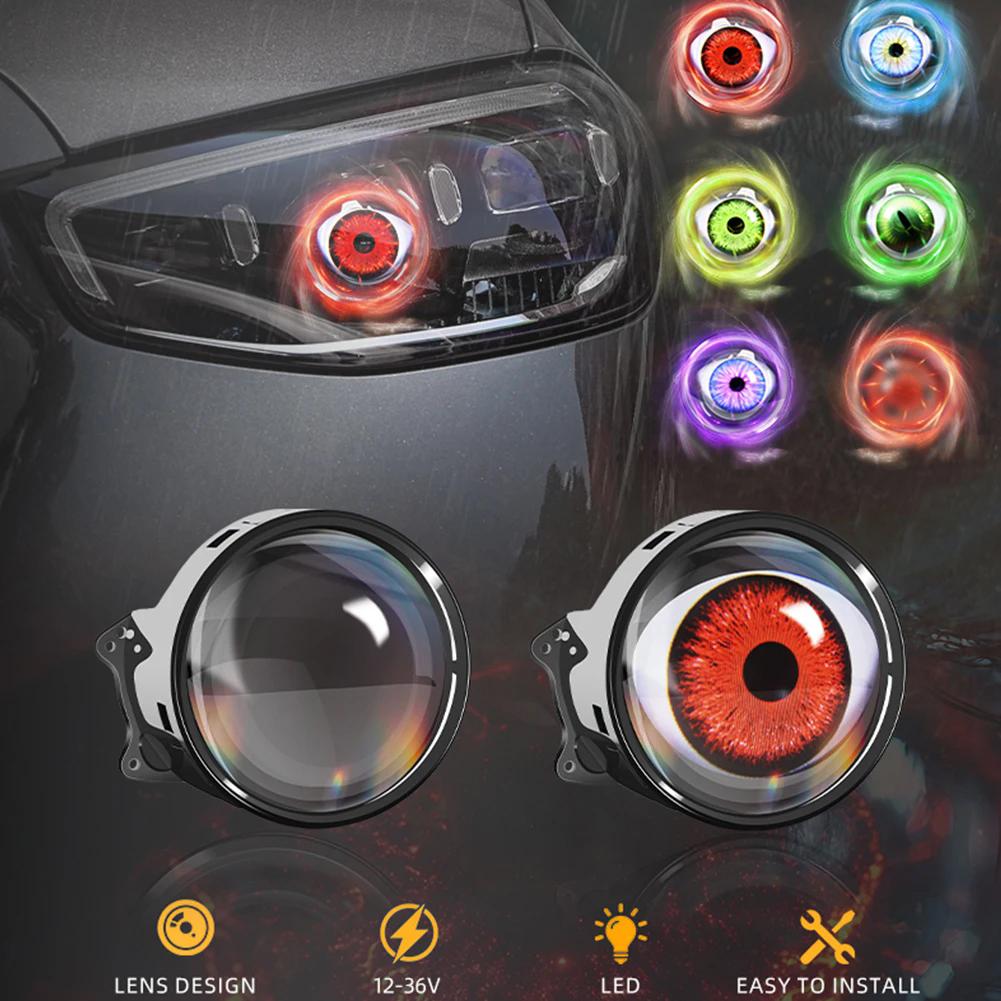 thumbnail image 5 of SGACAI Proyector de faros LED dinámicos con control remoto y ojos de diablo, reequipamiento de lente DIY↘, 5 of 7