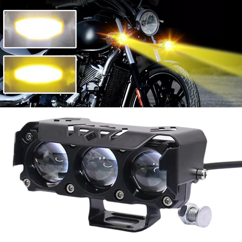 thumbnail image 4 of Wartleves Foco de motocicleta de dos colores, luces LED antiniebla de haz alto/bajo para automóvil, SUV, UTV, 12 V, 24 V, mini lente de luz, faro para camiones, luz de conducción, luz LED para motocic, 4 of 7