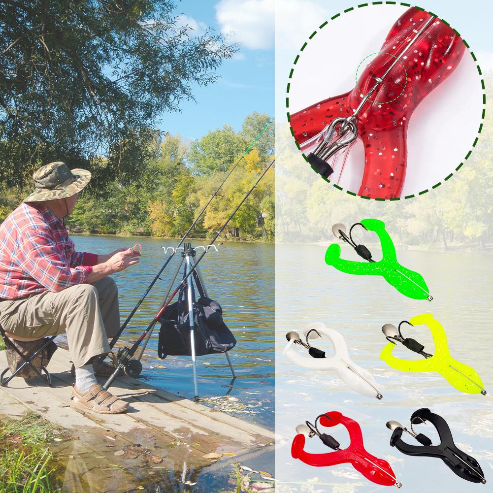thumbnail image 3 of SGACAI Señuelo de pesca con cebo blando Jig Frog Wobbler de 10 cm y 13,5 g de silicona artificial, 3 of 7