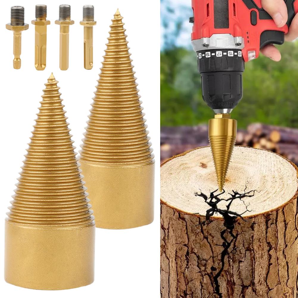 thumbnail image 4 of SGACAI Juego de brocas para leña con 4 mangos, herramienta para brocas divisoras de leña 42/ ✨d, 4 of 7