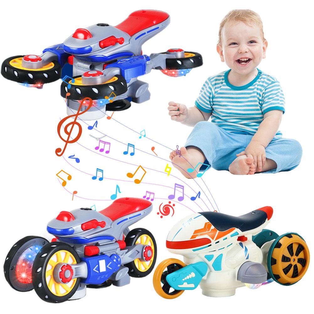 thumbnail image 2 of Ruifaya Nueva motocicleta eléctrica con luz y música, juguete giratorio de 360° para niños #OA, 2 of 7
