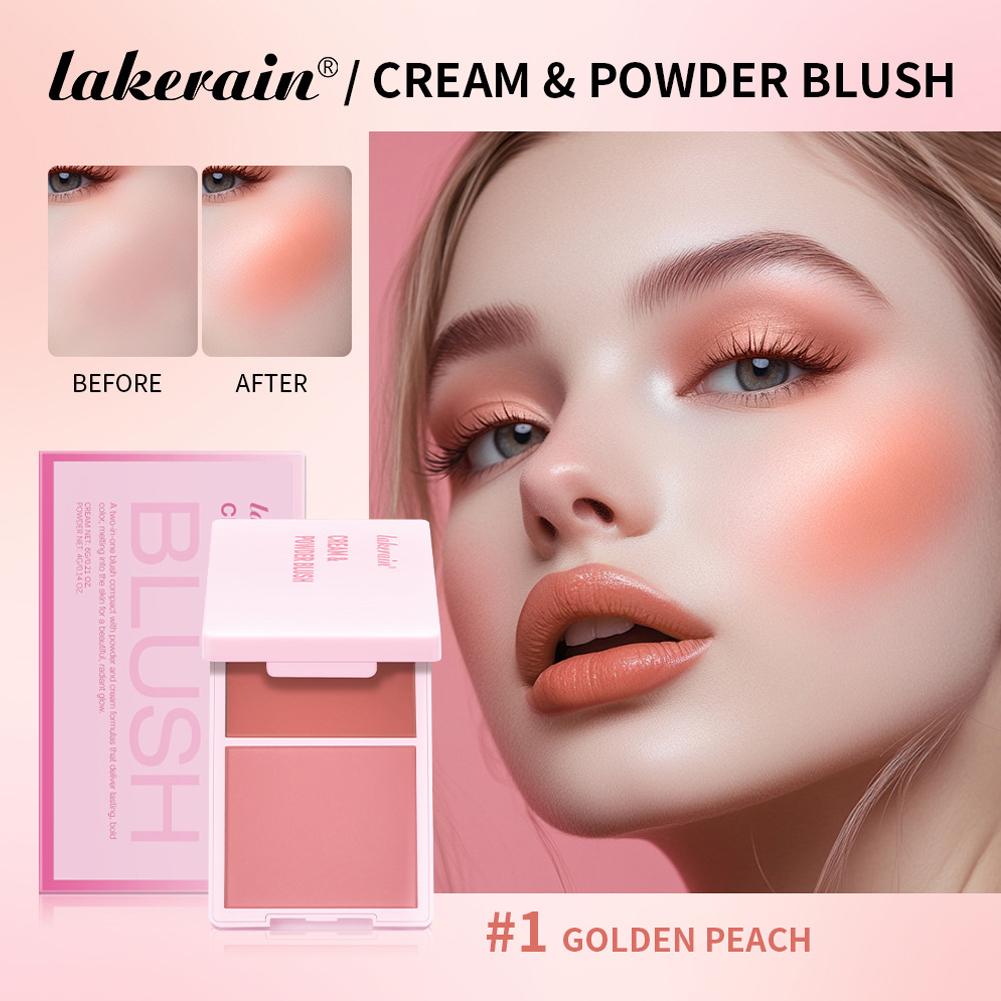 thumbnail image 3 of Wartleves Paleta de rubor en crema y rubor en polvo 2 en 1 Maquillaje de larga duración CS, 3 of 7
