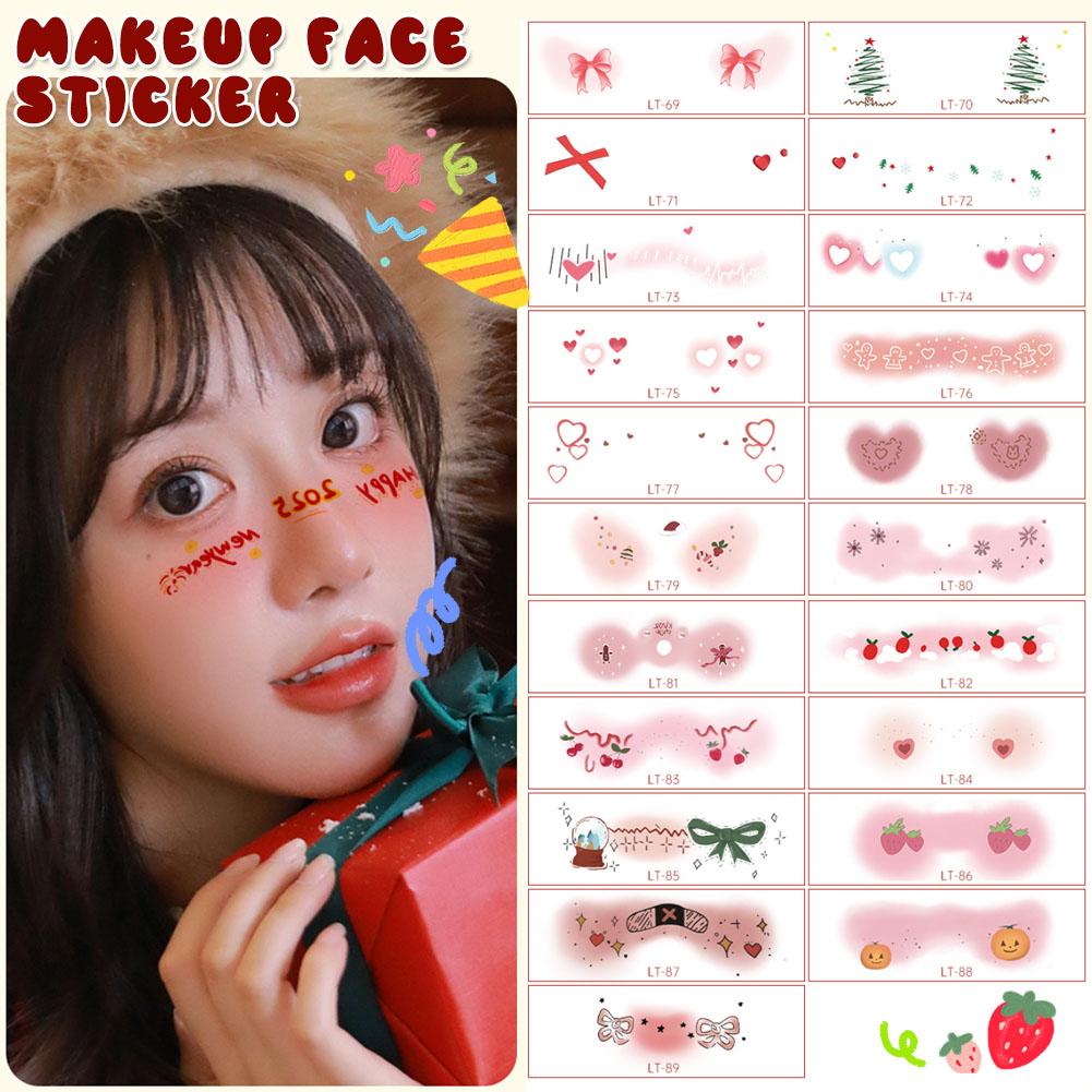 thumbnail image 2 of SGACAI Pegatinas de corazón dulce para la cara, tatuajes, festivales, fiestas, maquillajes faciales, 2 of 7