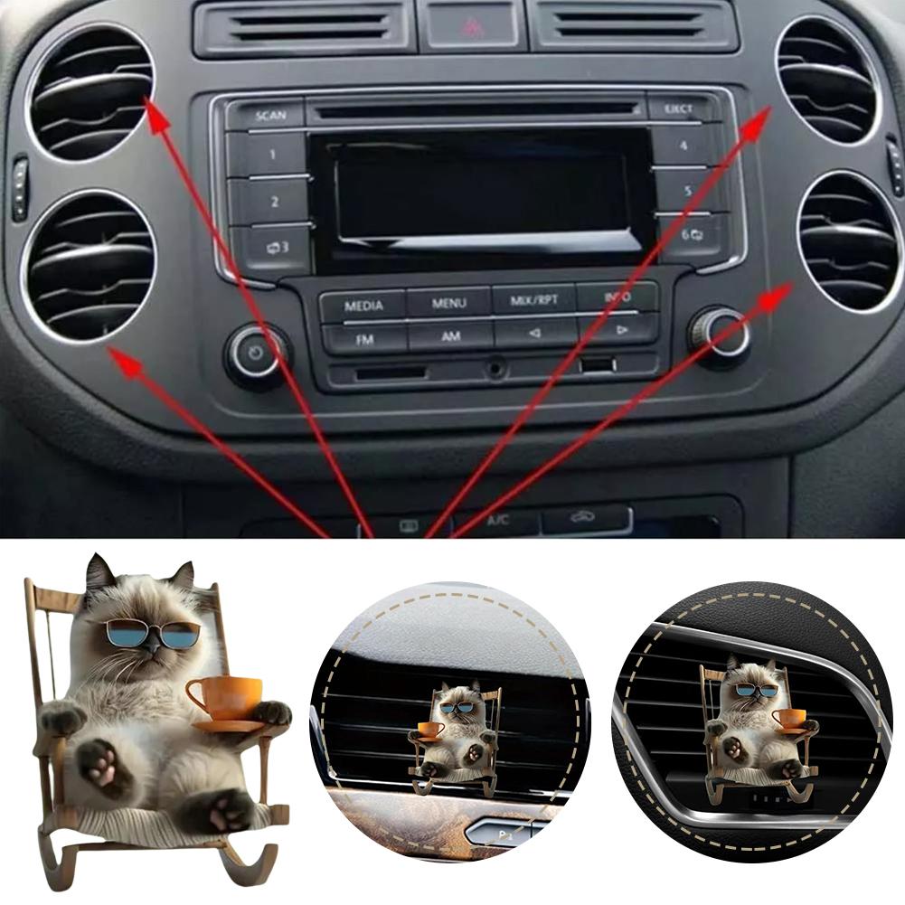 thumbnail image 2 of SGACAI Clips para perfume de salida de aire del automóvil Clip para perfume difusor de aires de gato CF, 2 of 7