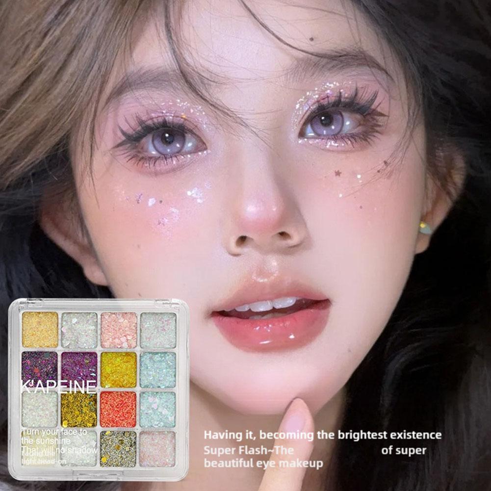 thumbnail image 2 of Ruifaya Sombra de ojos con purpurina de color 16/25, lentejuelas de sirena, maquillaje diario y de alto rendimiento Z7, 2 of 7